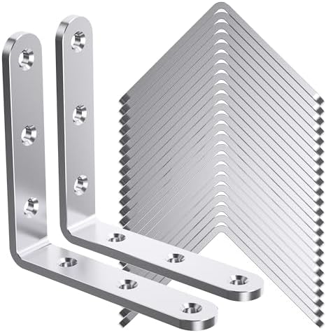 25Pcs Stainless Steel Angle Brackets 3”x 3” Heavy Duty Corner Brackets