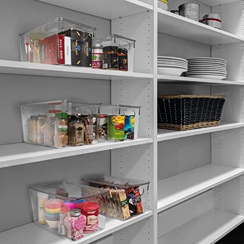 CLEARSPACE Plastic Storage Bins With lids – Perfect Kitchen Fridge Organizer, Pantry Organization, Cabinet Organizers (8