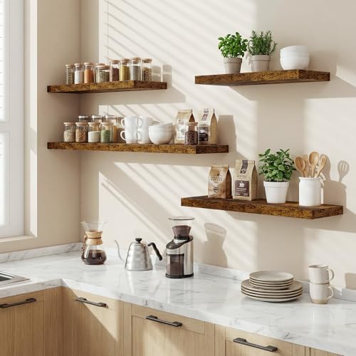 24 Inch Floating Shelves for Wall Decor,9.3" Deep Floating Shelf Wall Book Shelves,Large Display Storage Shelf,Wall Moun