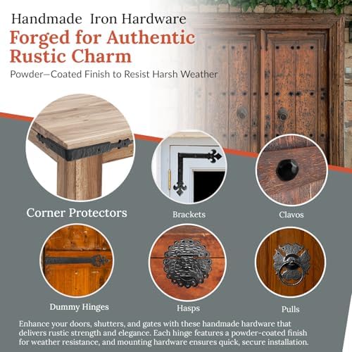 4 Pack - 6" Metal Corner Bracket for Furniture - Black - Handmade Decorative Corner Braces - Rustic Metal Corner Bracket