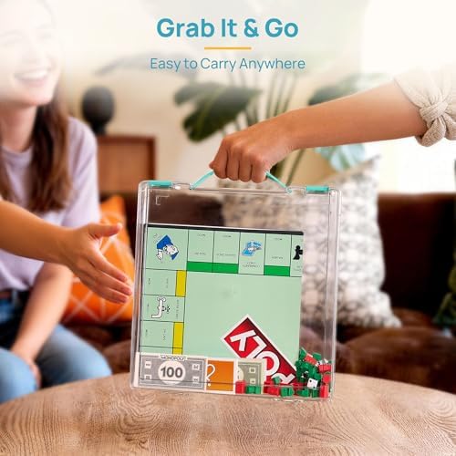 Vtopmart 3 Pack Board Game Storage with Handle and Snap-Tight Latch Lid