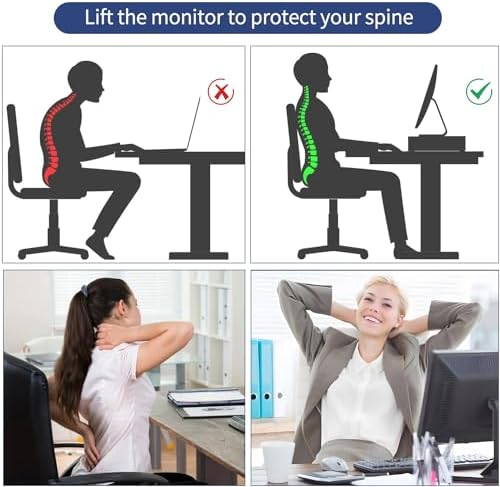AUPSEN Computer Monitor Stands Riser，2-Tier Desk Organizers and Accessories, Office Desk Accessories Organizer with Draw