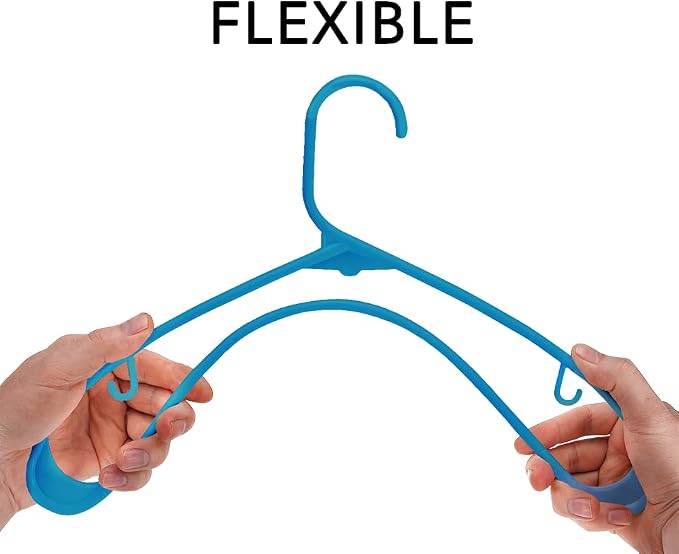 Sharpty Plastic Hangers Clothes Hangers for Clothing, Closet, Coats & Shirts - Durable & Space Saving - for Everyday Standard Use, Room Essentials & Basics - 20 Pack - Blue