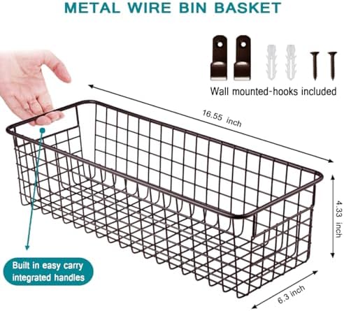 SheeChung Wire Storage Baskets, Metal Toilet Paper Basket Holder, Bronze