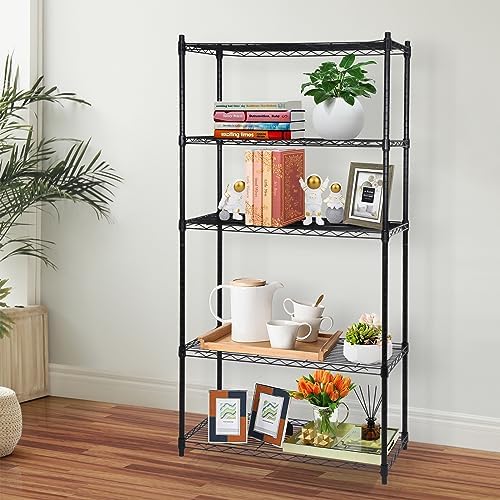 ZENY Wire Shelving Unit, 5-Shelf Adjustable Metal Shelf Organizer, Heavy Duty Wire Rack Storage Shelving Unit for Restau