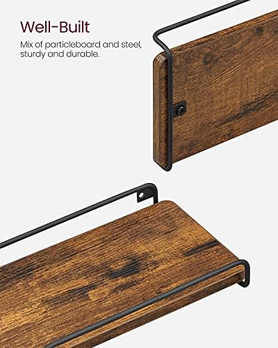 VASAGLE Corner Shelf Wall Mount Set of 2, Small Corner Floating Shelves