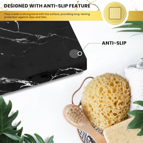 DAYONE Holder with Marble Look - Soap Dish with Soap Saver Ridges Rectangle Bar Soap Holder with Non Slip Feet - Soap Tr