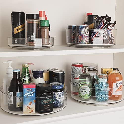 KAGUYA 4 Pack Lazy Susan Organizer, Non-Skid Turntable Organizer for Cabinet, Pantry, Kitchen, Office Countertop, Refrig