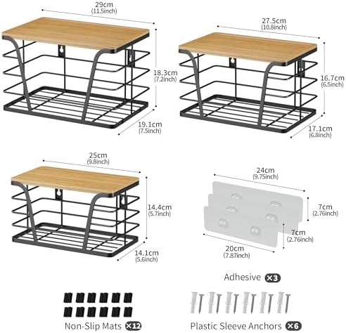 TIDIIABODE 3 Pack Stackable Pantry Organizer, Trash Bag Dispenser Under Sink, Kitchen Organization and Storage, Kitchen 