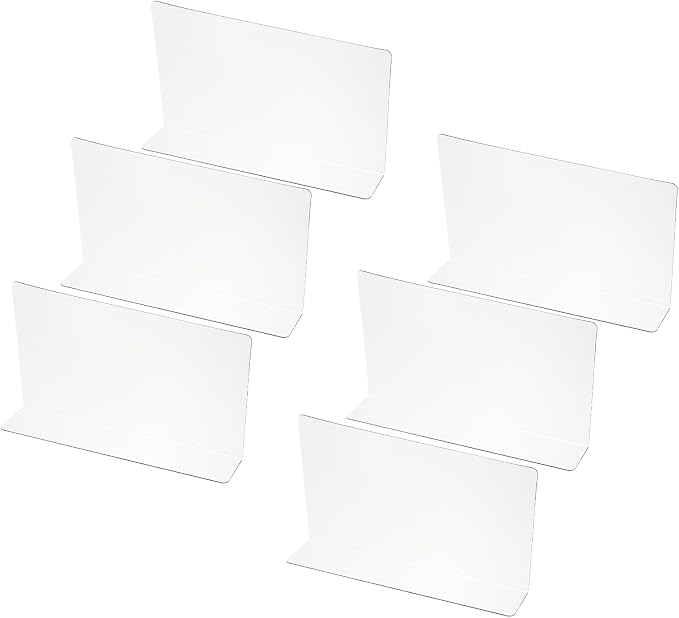PATIKIL 6 Pack Shelf Dividers for Closet Organization, 7.9x1.57x4.7 Acrylic Closets Separator Kitchen Cabinet Shelves Under Bed Blocker for Bedroom Kitchen Office, Clear