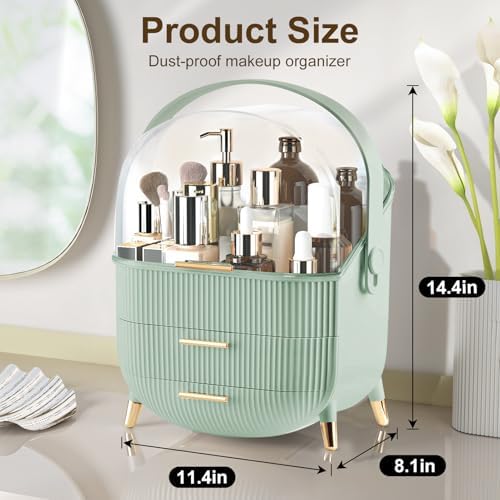 Make up Organizers and Storage, Makeup Organizer for Vanity, Cosmetics Skincare Organizers with Lid and Drawers, Cosmeti