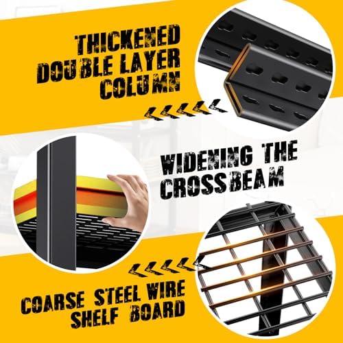 3-Pack Heavy Duty Garage Shelving for Garage, Warehouse & Workshop Storage Organization, 71" H x 35" W x 16" D Adjustabl