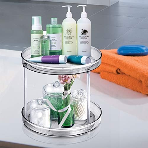 Amolliar Lazy Susan Organizer, 2 Tier 9 Inch, Rotating Turntable Organizer