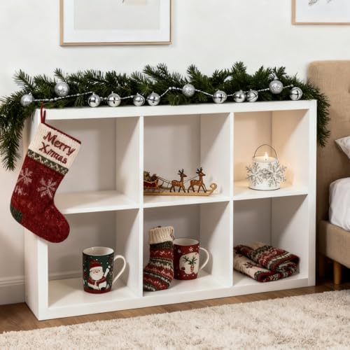 CTESNE【Wooden Thick Frame】 6 Cube Storage Organizer Shelf with Anti-Tipping Kits + Reversible Open Back Bookcase, Horizo