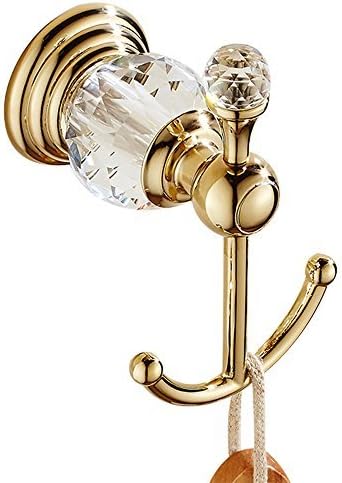 WINCASE Crystal Towel Hook, Gold Robe Hooks, Bathroom Hand Towel Wall Hanger for Clothes Closet Wall Mounted Kitchen
