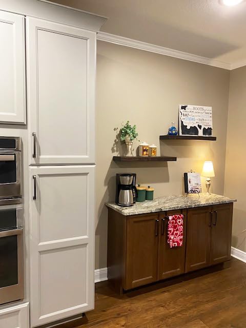 joelsantiques x2 18 inch Wooden Floating Shelves for Wall - 18x6x2 in, High End Solid Natural Wood, Heavy Duty Bracket, 