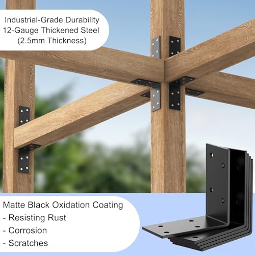 3 x 3 Inch L Brackets for Wood, Heavy Duty Galvanized Corner Braces, 15 PCS