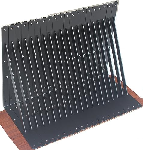 40 Pack L14 x H 10" Black Heavy Duty Shelf Brackets with Screws Metal Shelf Brackets Shelf Support Angle Brackets for Sh