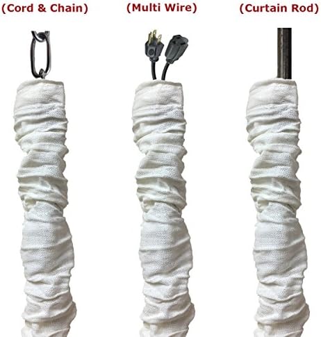Royal Designs, Inc. CC-16-LW White Cord & Chain Cover 4' Linen Fabric Touch Fastener, Linen White