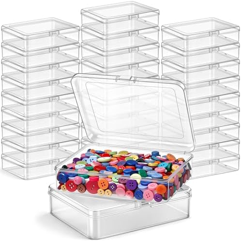 Jetec 30 Pieces Small Clear Plastic Storage Box, 5 x 4 x 1.3 Inch