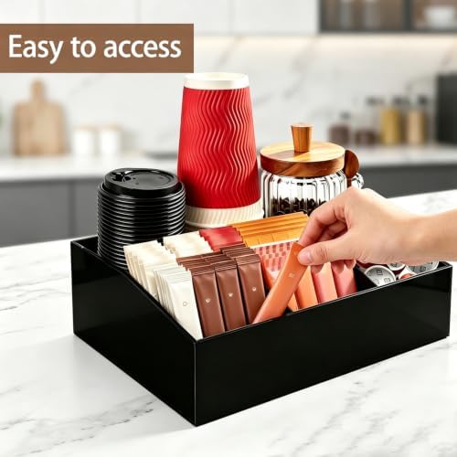 Coffee Bar Accessories, Acrylic Coffee Station Organizer Storage Box