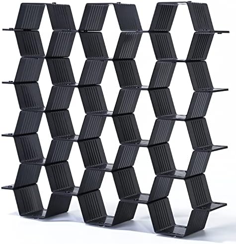 Honeycomb Separator Adjustable Drawer Organizer Divider for Underwear Belt-Scarf Socks Organizer (Black)