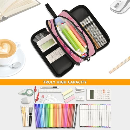 Cute Bear Pencil Case Box Boys Girls Large Pencil Pouch with Zipper Compartments Big Capacity Stationery Pen Bag Organizer for Kids Teens Adults School