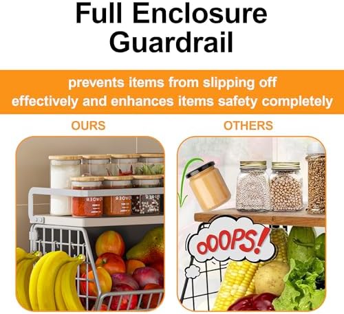 Fruit Basket 2 IN 1 Magnetic & Hanging Wall Produce Basket for Potato Onion Fruit and Vegetable Storage,Magnetic Spice R