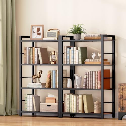 HOOBRO 4-Tier Bookshelf, Standing Tall Bookcase, Vertical Storage Shelf