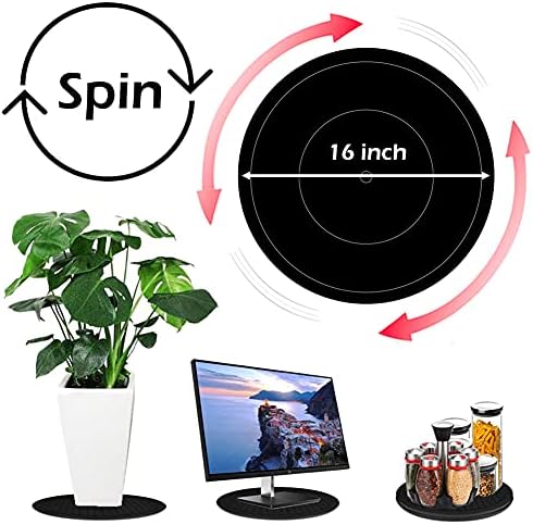 16Inch Lazy Susan Turntable - Heavy Duty Rotating Swivel Steel Ball Bearings - Flat Base Stand for TV/Computer/Monitor/A