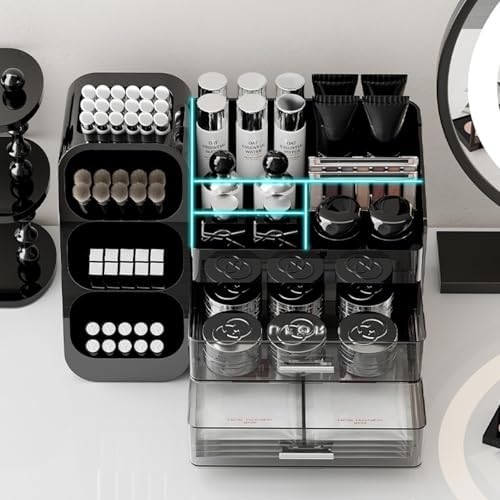 Makeup Organizer with Drawers, Large Capacity Countertop Organizers for Vanity,Bathroom and Bedroom Desk Cosmetics Organ