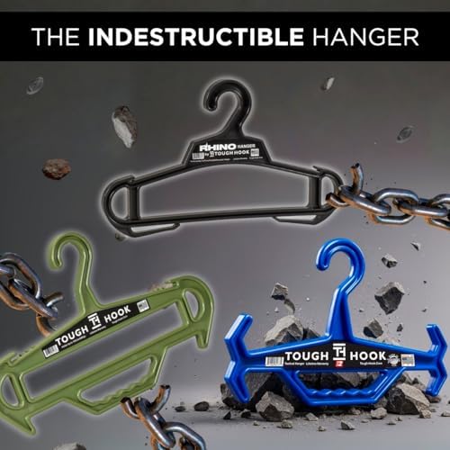 Rhino Tough Hook Heavy Duty Clothes Hangers, USA-Made, Body Armor, 1 Blue