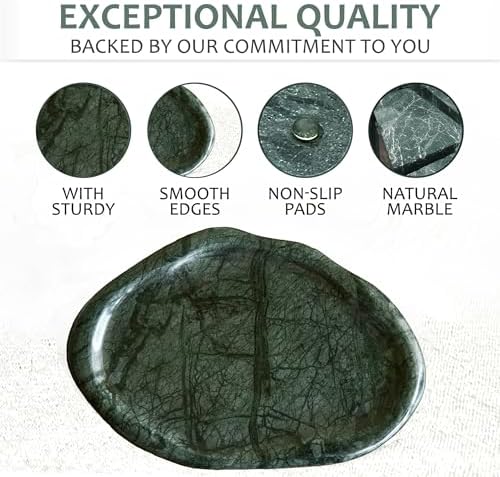 Natural Marble Trinket Tray – 9"x6" Cloud Shaped Decorative Dish for Jewelry, Keys, Perfume, Cosmetics, Vanity, Bathroom