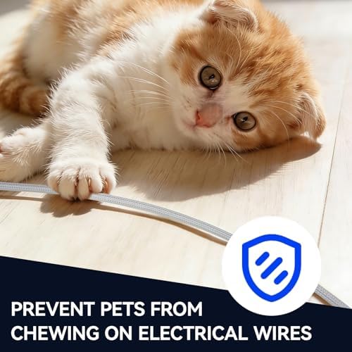 Cable Management, 16FT Wire Management Computer Cord Desk Organizer Protectors from Pets No Chew (Grey, 16mm-(2/3"))