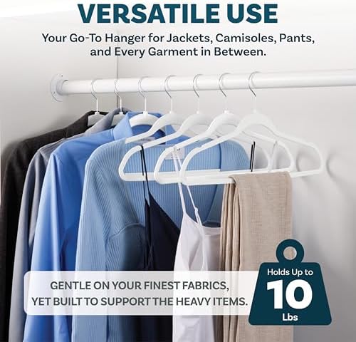 DEILSY™ Non-Velvet Thin Hangers Space Saving White Hangers 50 Pack
