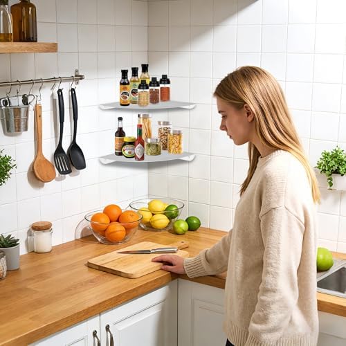 Small Corner Shelf, 6in Metal Corner Shelves withs Hole