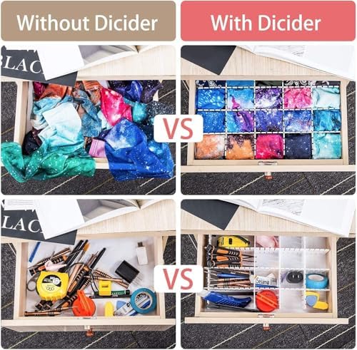 40Pcs Drawer Dividers, Adjustable Drawer Organizer for Socks, Underwear, Makeup, Can Help Tidy Kitchen, Bedroom, Dresser