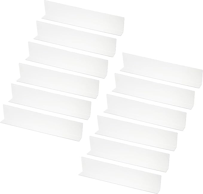 PATIKIL 12 Pack Shelf Dividers for Closet Organization, 15.7x1.57x3.1 Acrylic Closets Separator Kitchen Cabinet Shelves Under Bed Blocker for Bedroom Kitchen Office, Clear