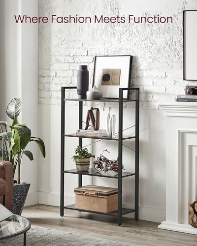 VASAGLE 4-Tier Bookshelf, Bookcase with Shelves, Storage Shelf, Living Room