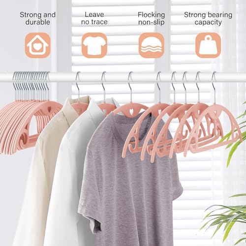 Velvet Hangers Felt Clothes Hangers 30 Pack Black Grey Pink/18 XL