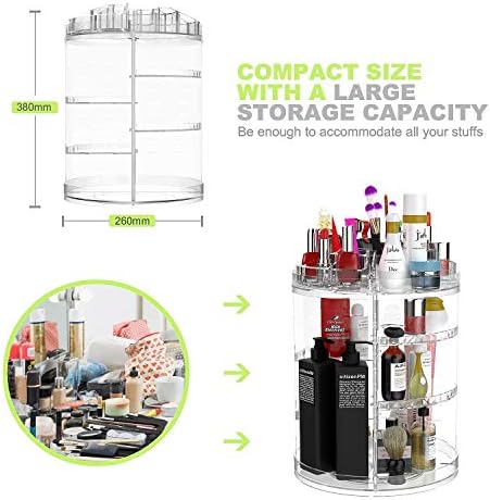 Boxalls Makeup Organizer Rotating, 8-Layer Large Capacity Cosmetics Organizer, 360 Adjustable Skincare Spinning Stand, C