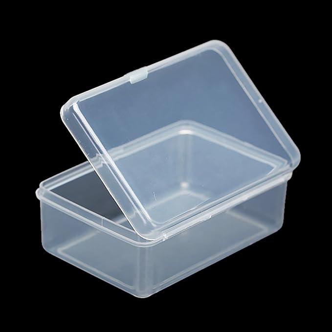 12 Pcs Rectangle Clear Craft Supply Case (2.99 x 2.05 x1.18 inch) - Clear Plastic Box Containers for Jewelry Findings and Art Supplies