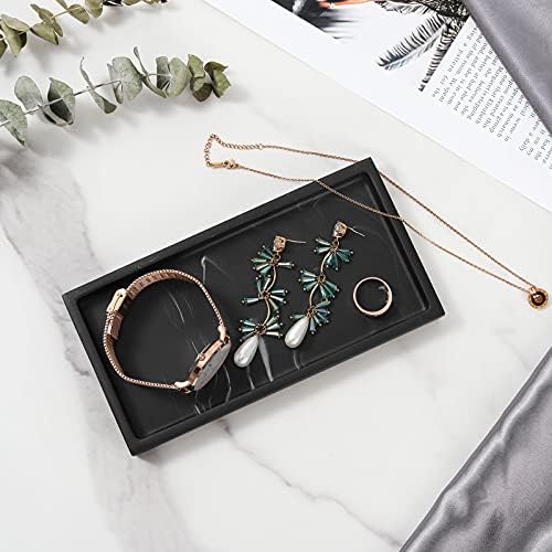 Luxspire Resin Bathroom Vanity Tray Countertop Organizer, Mini, Ink Black