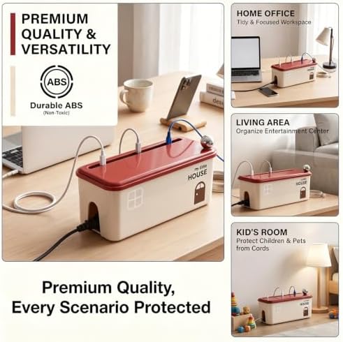 Cable Management Box, Cable Hider Box for Home/Office