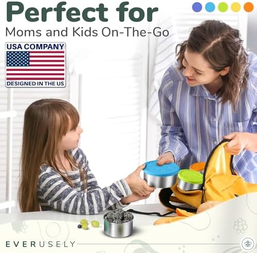Stainless Steel Food Containers, Metal Lunch Boxes, Set of 5, Summer
