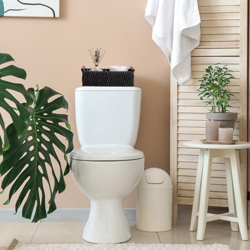 Boao 3 Pcs Boho Storage Wicker Baskets Handmade Woven Decorative Paper Rope Baskets for Organizing with Handle Counterto