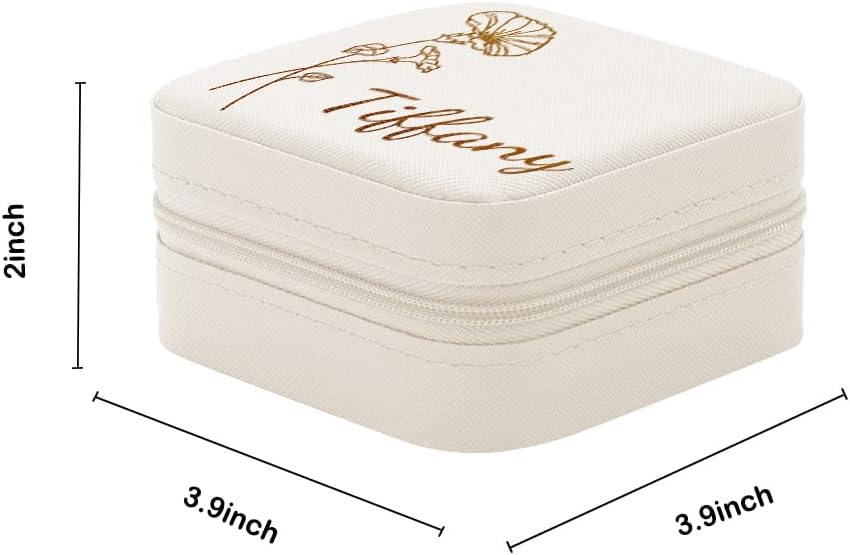 Bridesmaid Gifts Jewelry Box Personalized Small Jewelry Travel Case Custom PU Leather Portable Bridesmaid Proposal Boxes Mini Jewellery Organizer Storage Earrings Rings Necklaces for Women Girls-Pink
