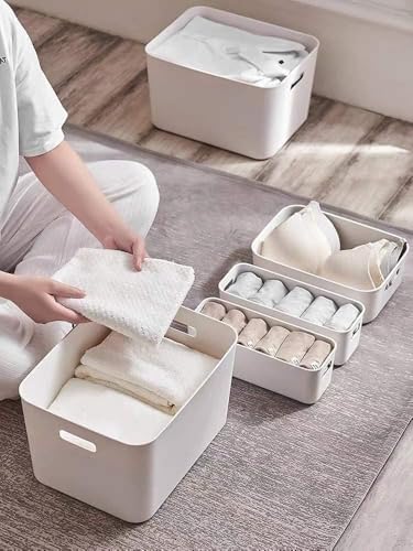 Set Of 4 Plastic Storage Bins,13.4x10.2x8 Inch Versatile Kitchen Pantry Organization and Storage,for Plastic Storage Con