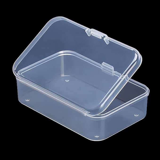 12 Pieces Clear Plastic Box Containers (3.27 x 2.13 x 1.02 inch) with Lids for Tiny Items and Other Craft Projects