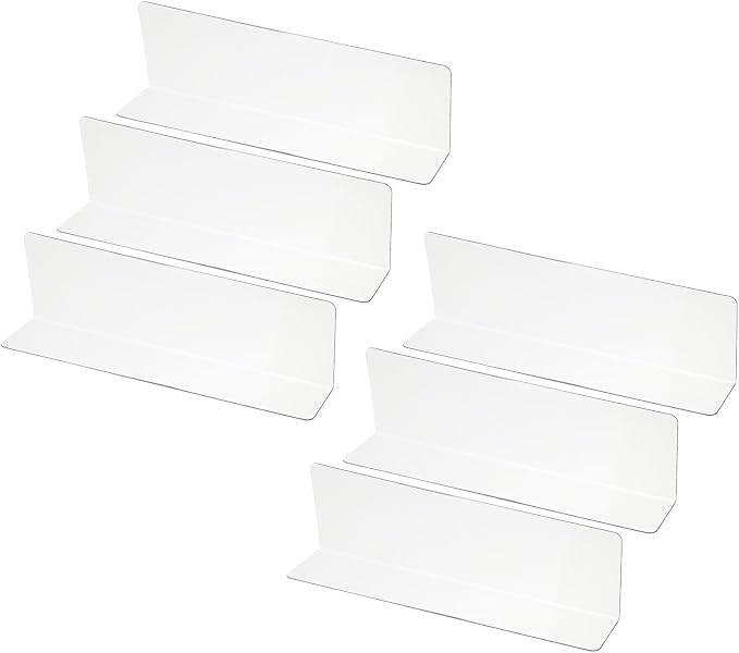 PATIKIL 6 Pack Shelf Dividers for Closet Organization, 7.9x1.18x2.4 Acrylic Closets Separator Kitchen Cabinet Shelves Under Bed Blocker for Bedroom Kitchen Office, Clear
